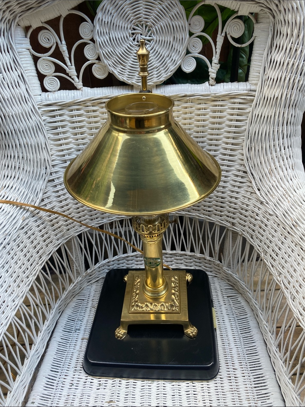 Brass Orient Express Paris Istanbul Clawfoot Railroad Table Lamp